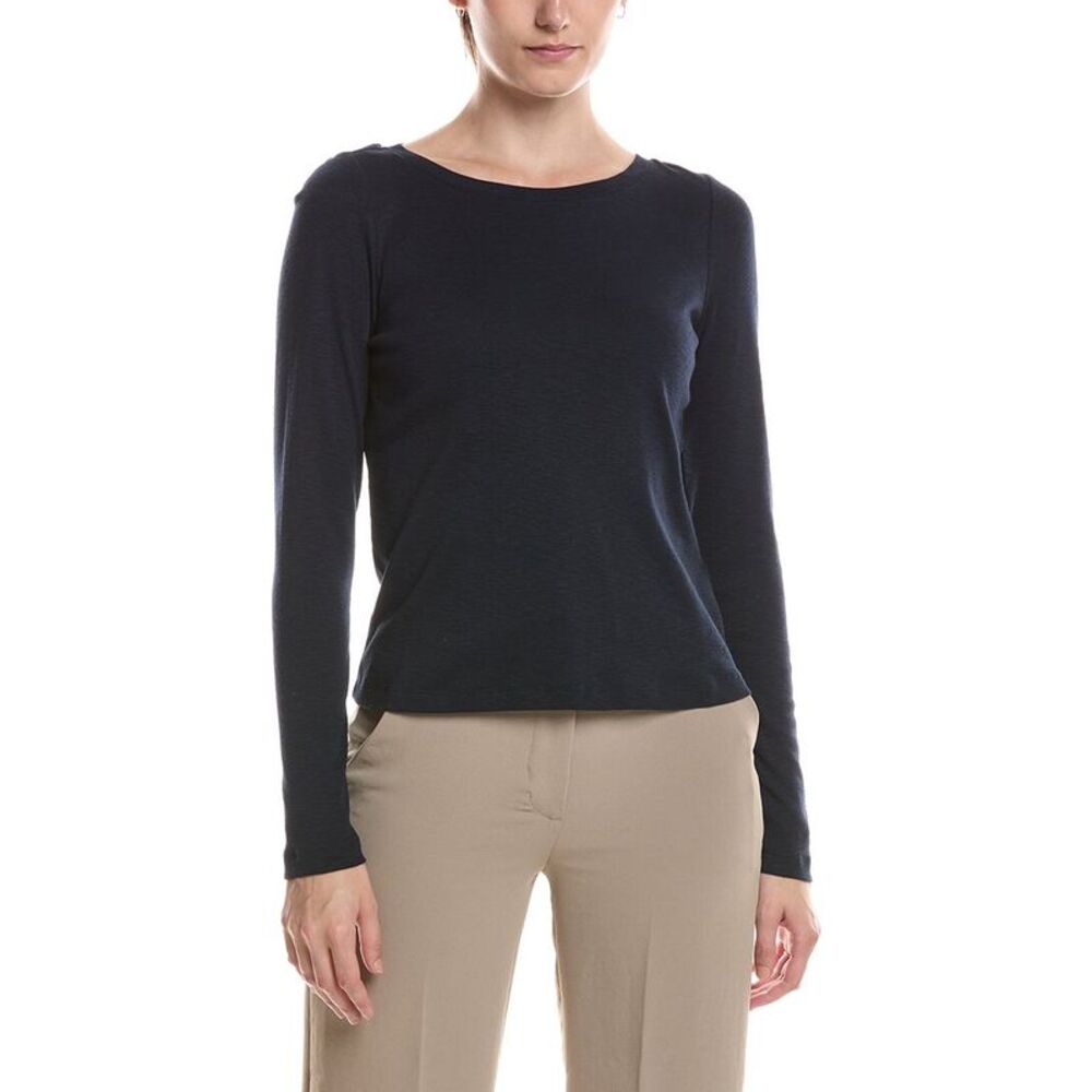 Nic & Zoe Womens  Solid Cape Rib Modern Boat T-Shirt, Blue